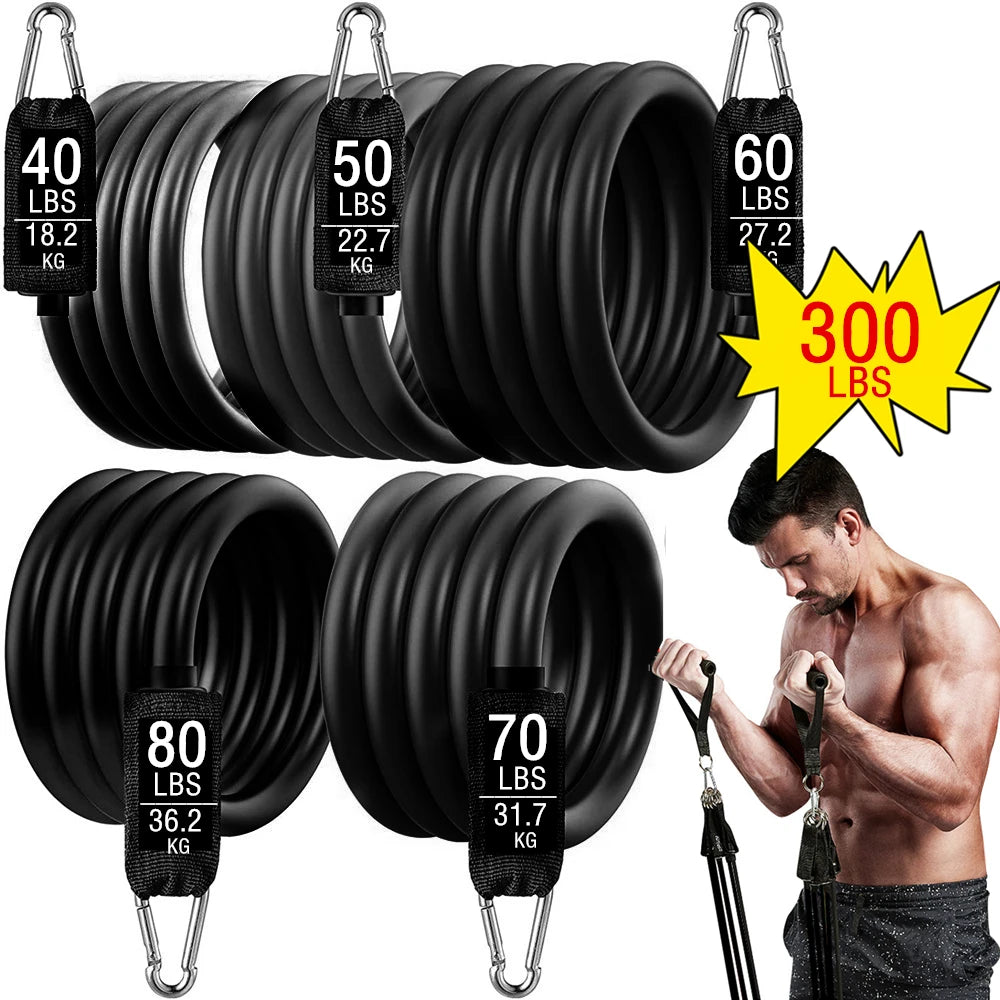Juego de Bandas de Resistencia para Barra de Ejercicio – Expansor de Cuerda para Pilates y Yoga para Entrenamiento de Fuerza, Fisicoculturismo, Gimnasio en Casa y Ejercicios de Fitness