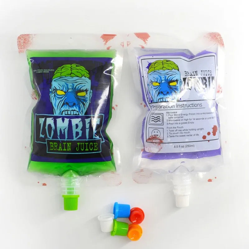 1PC Halloween Vampire Blood Drink Container Bag – PVC Beverage & Water Bottle Holder for Zombie Cosplay, Halloween Party Props & Decorations