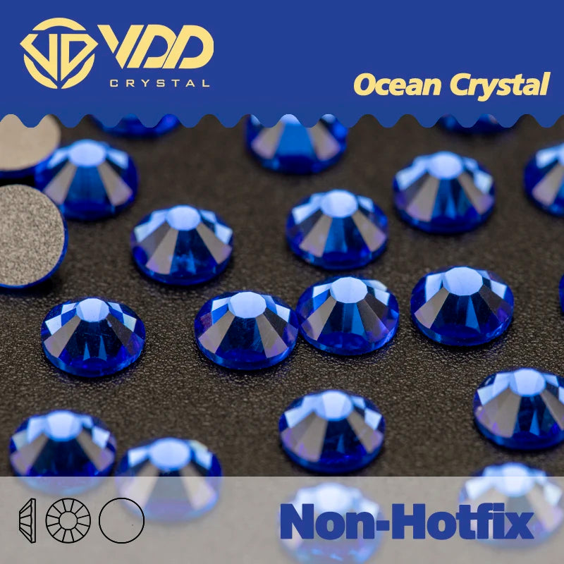 VDD AAAAA Diamantes de Imitación de Cristal de Fondo Plano – Piedras de Cristal Brillantes Sin Fijación en Caliente para Decoración de Uñas, Manualidades y Proyectos de Bricolaje