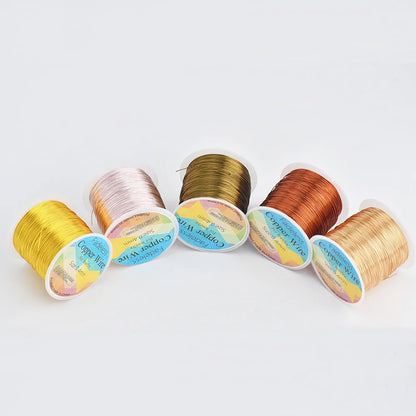 Alambre de Cobre para Joyería Resistente al Deslustre (0.3mm, 0.4mm y 0.5mm) – Alambre para Cuentas de Manualidades para Fabricación de Joyas y Artesanías DIY