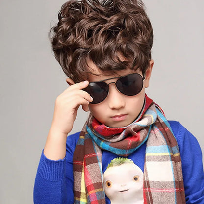 Kids' Pilot Sunglasses – Fashion Metal Frame Eyewear for Baby Boys & Girls, Classic Aviator-Style Outdoor Sun Glasses