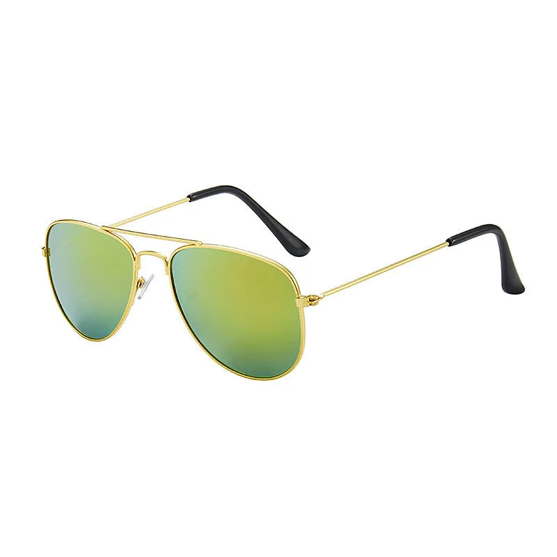 Kids' Pilot Sunglasses – Fashion Metal Frame Eyewear for Baby Boys & Girls, Classic Aviator-Style Outdoor Sun Glasses