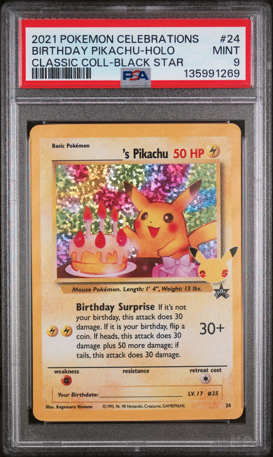 Pikachu de _____ (Pikachu de Cumpleaños) #24 Celebraciones 2021 PSA 9