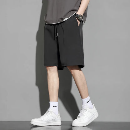 Men's Ice Silk Quick-Dry Beach Shorts – Lightweight Breathable Elastic Waist Casual Summer Shorts