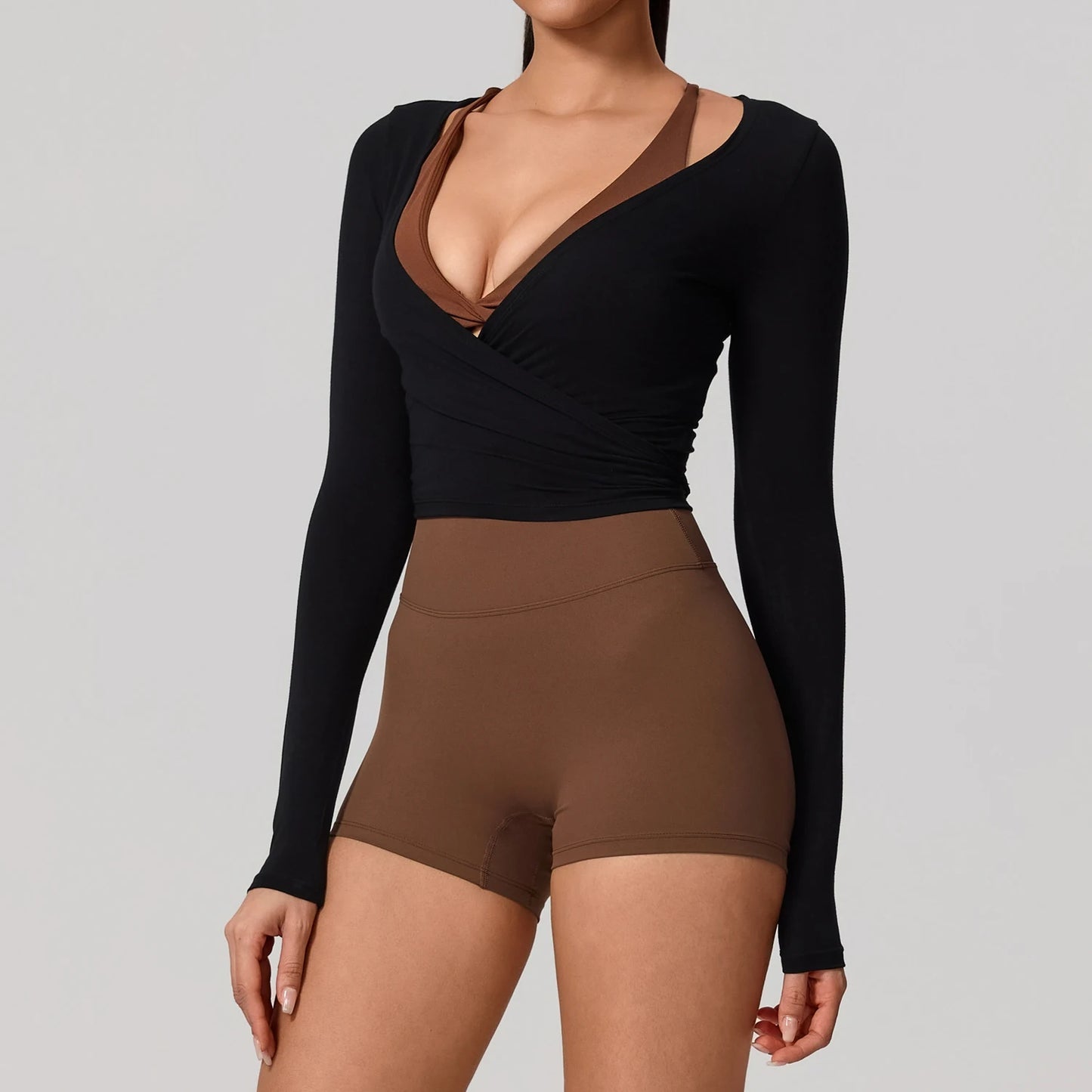 Women’s Long Sleeve Yoga Top – Quick-Dry Breathable Sportswear for Gym, Pilates, Dance & Ballet
