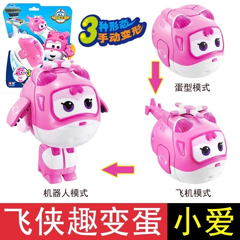 Auldey Super Wings Transforming Egg Robot Toy – Original Action Figure Collectible Model for Boys & Girls, Kids' Gift