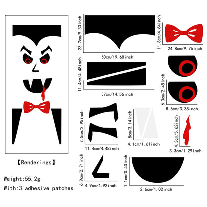 Halloween Window & Door Stickers – Skeleton Hand, Pumpkin, Ghost, Devil & Witch Hat DIY Decals for Room, Window & Party Decorations