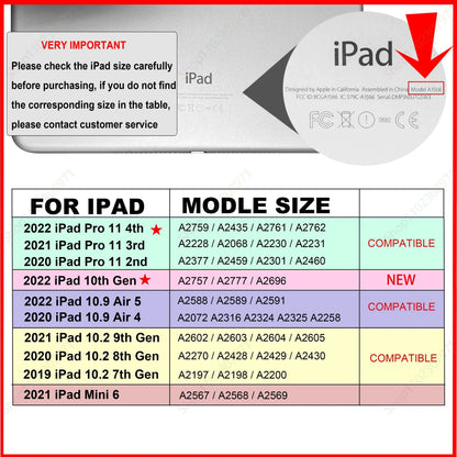 iPad Case with Pencil Holder for iPad A16, A19, 12th & 11th Gen (2026), Air 11/13, Air 8 M4/M3/M2, Pro 11/12.9/13 M4 & M5, Air 4/5, 10.9, 10.5, 10.2 & 9.7