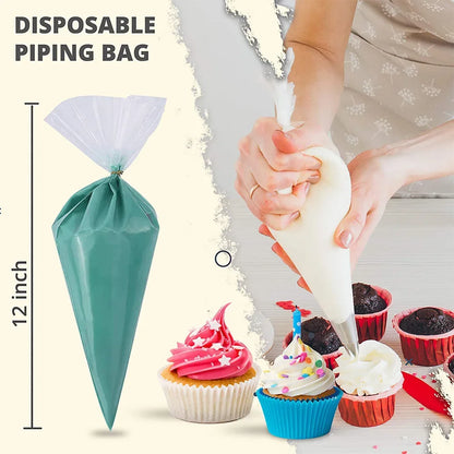 Poches à douille jetables – Lot de 20/50/100 poches à douille pour décoration de gâteaux, outil de glaçage pour crème et fondant, accessoires de pâtisserie pour cupcakes, biscuits et desserts