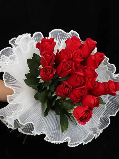 Pearl Edge Mesh Flower Wrapping Paper for Bouquets, Floral Arrangements, Weddings & Valentine's Day