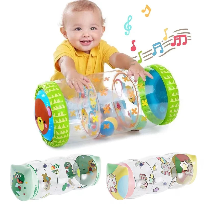 Inflatable Baby Crawling Roller Toy – Rattle & Activity Play Toy for Babies 6-12 Months, Interactive Developmental & Educational Toy
