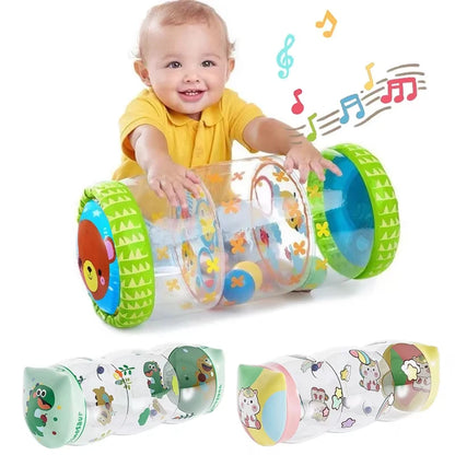 Inflatable Baby Crawling Roller Toy – Rattle & Activity Play Toy for Babies 6-12 Months, Interactive Developmental & Educational Toy