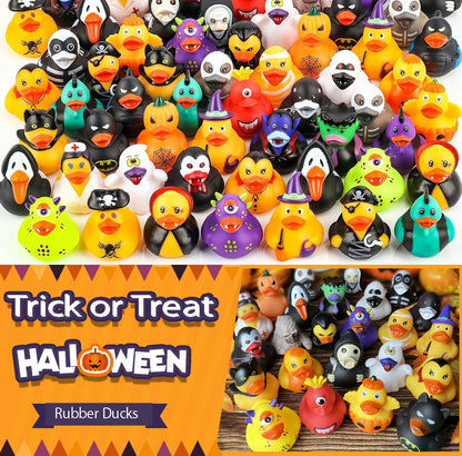 16-200PCS Halloween Rubber Ducks Bulk, Cute Halloween Themed Duck Toys for Jeep Ducking, Trick or Treat Goodie Bag Fillers, Party Favors, Gifts and Kids Halloween Supplies