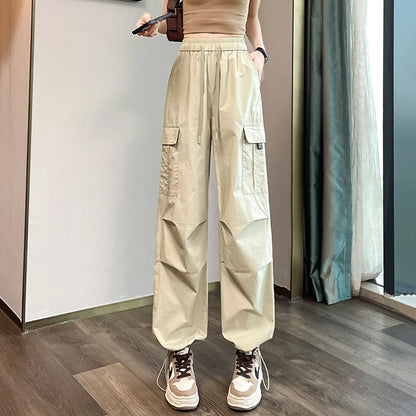 Pantalones Joggers para Mujer, Casuales, Elegantes, Rectos, con Bolsillos, Cintura Alta Elástica, Ropa Urbana, Pantalones Ajustados Finos de Verano