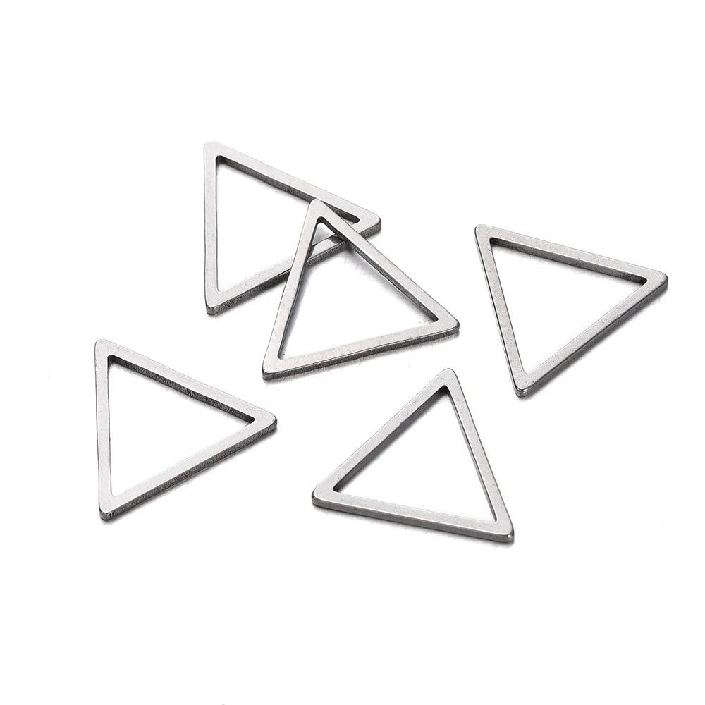 10 breloques géométriques creuses en acier inoxydable pour bijoux – Connecteurs de pendentif pour boucles d'oreilles, colliers et fabrication de bijoux