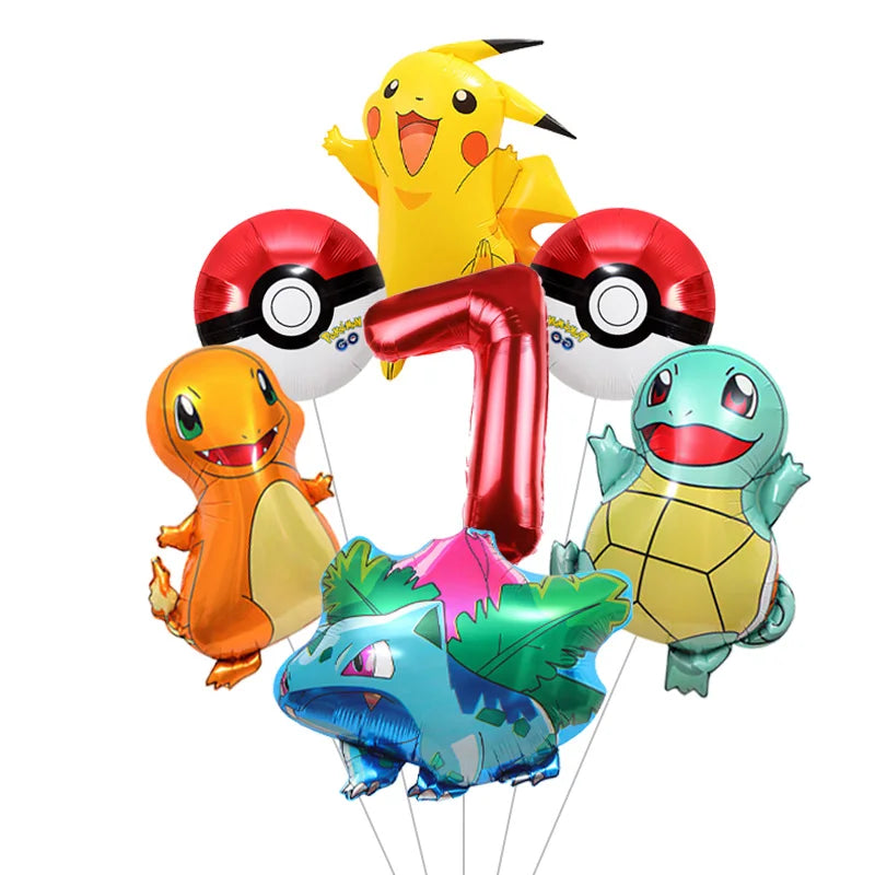 Cartoon Pikachu Shaped Foil Balloons – Aluminum Film Balloons for Indoor & Outdoor Party Decorations