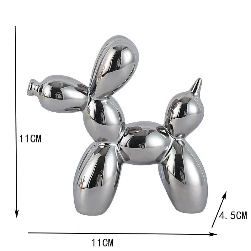 Sculpture de Chien Ballon en Céramique Nordique – Figurine Décorative Moderne pour Maison, Bureau et Étagère