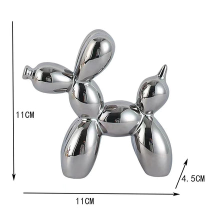 Sculpture de Chien Ballon en Céramique Nordique – Figurine Décorative Moderne pour Maison, Bureau et Étagère