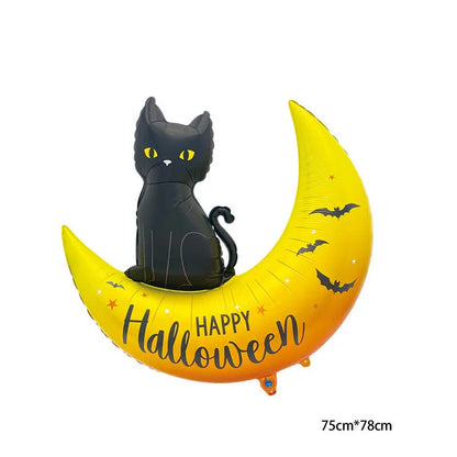 Halloween Aluminum Foil Balloons – Large Standing & Seated Bat, Pumpkin, Ghost & Monster Inflatable Balloons for Halloween Party Decorations