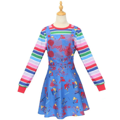 Chucky Inspired Cosplay Costume – Men & Women Horror Film Outfit Set (Shirt & Pants) for Halloween, Carnival & Party Roleplay