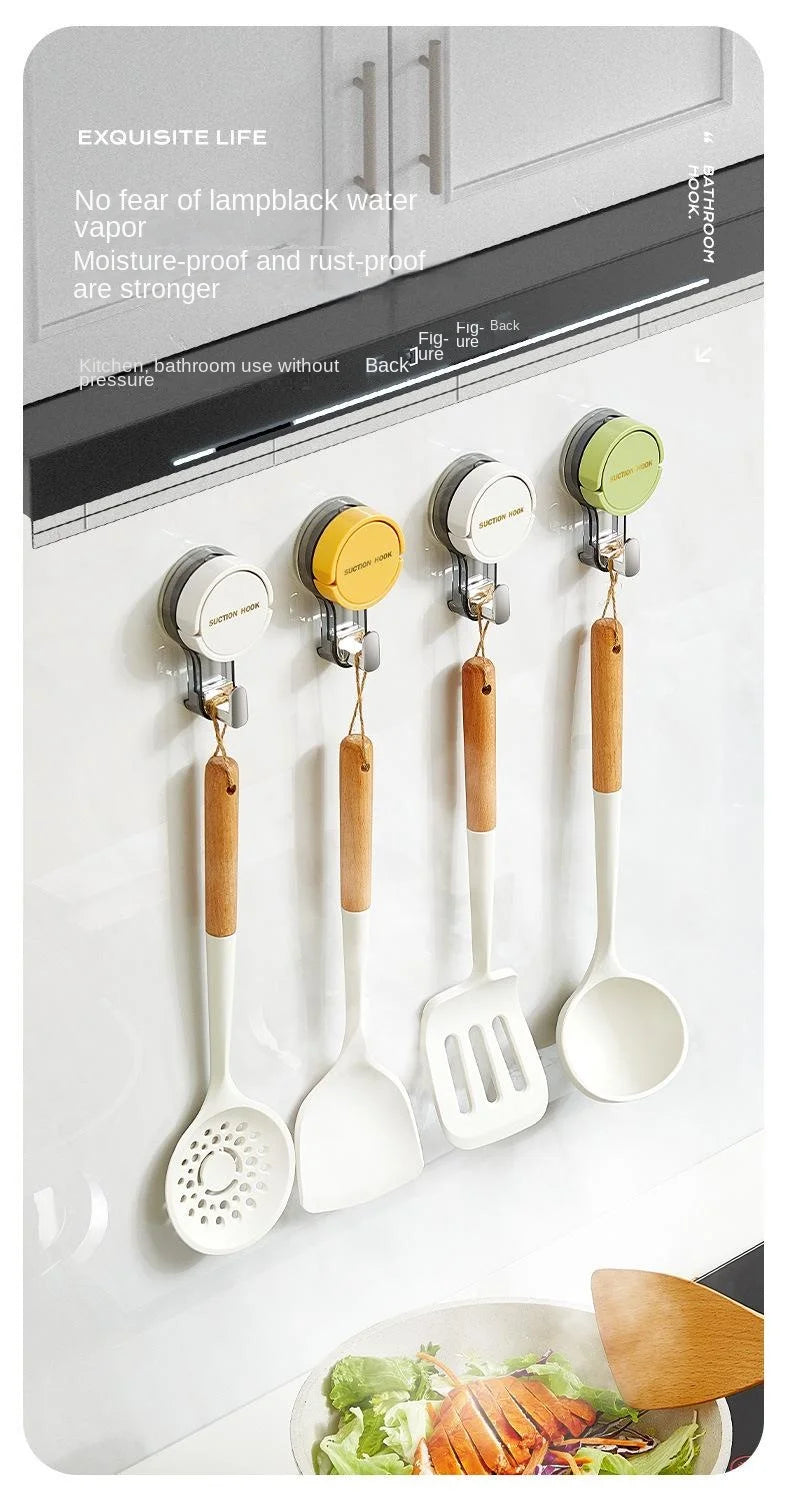 Lot de crochets à ventouse – Crochets adhésifs puissants 1/4/8pcs, sans perçage pour salle de bain, cuisine, porte, toilettes et rangement domestique
