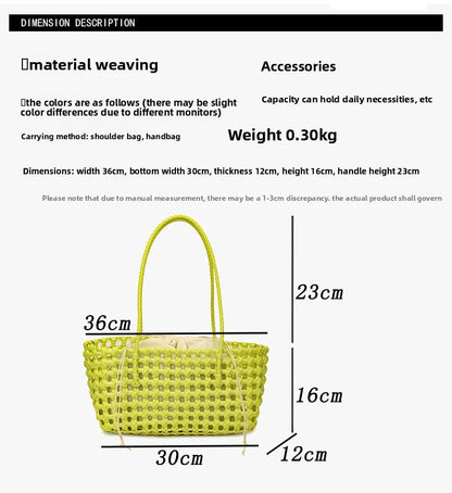 Bolso Cesta de Paja Tejido a Mano para Mujer – Bolso de Hombro de Ratán, Bolso de Playa de Verano para Mujer, Cartera de Viaje de Diseño para Compras, Vacaciones y Salidas Casuales