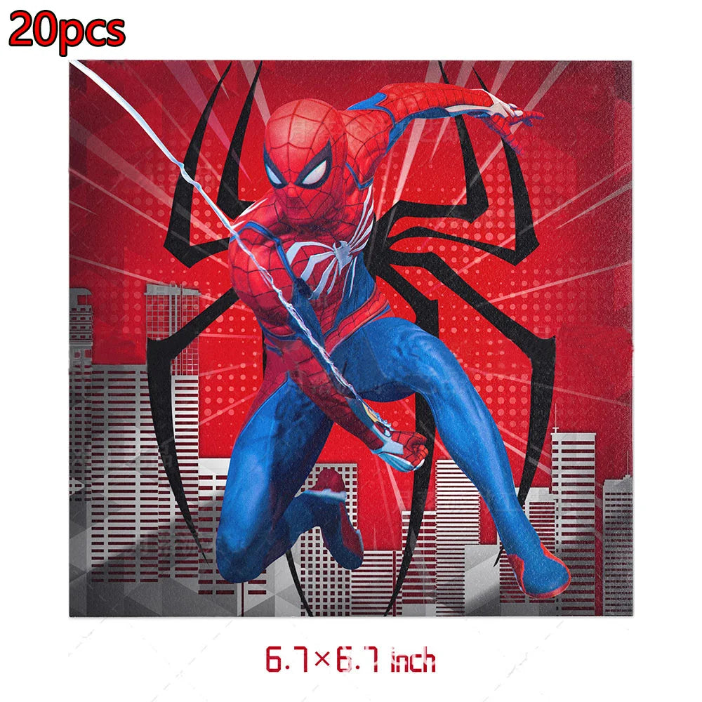 Red Superhero Spider Theme Party Supplies – Disposable Cups & Plates, Paper Tablecloth & Festive Decorations for Kids' Birthdays & Baby Showers