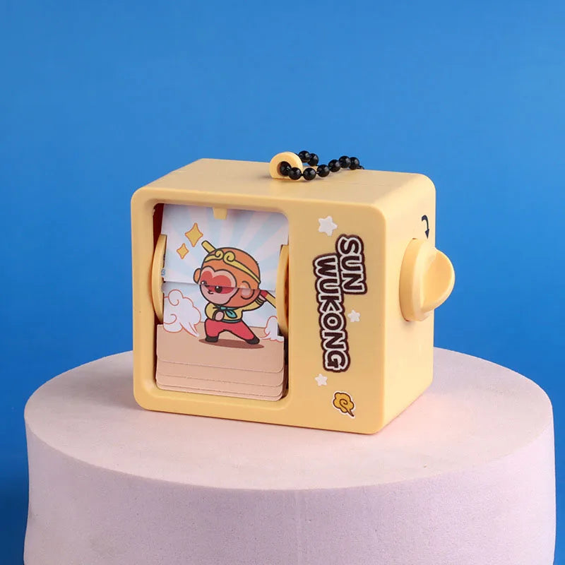 Cartoon Book Flipping Animation Machine Keychain – Creative Backpack Pendant Decompression Fidget Toy, Novelty Small Gift