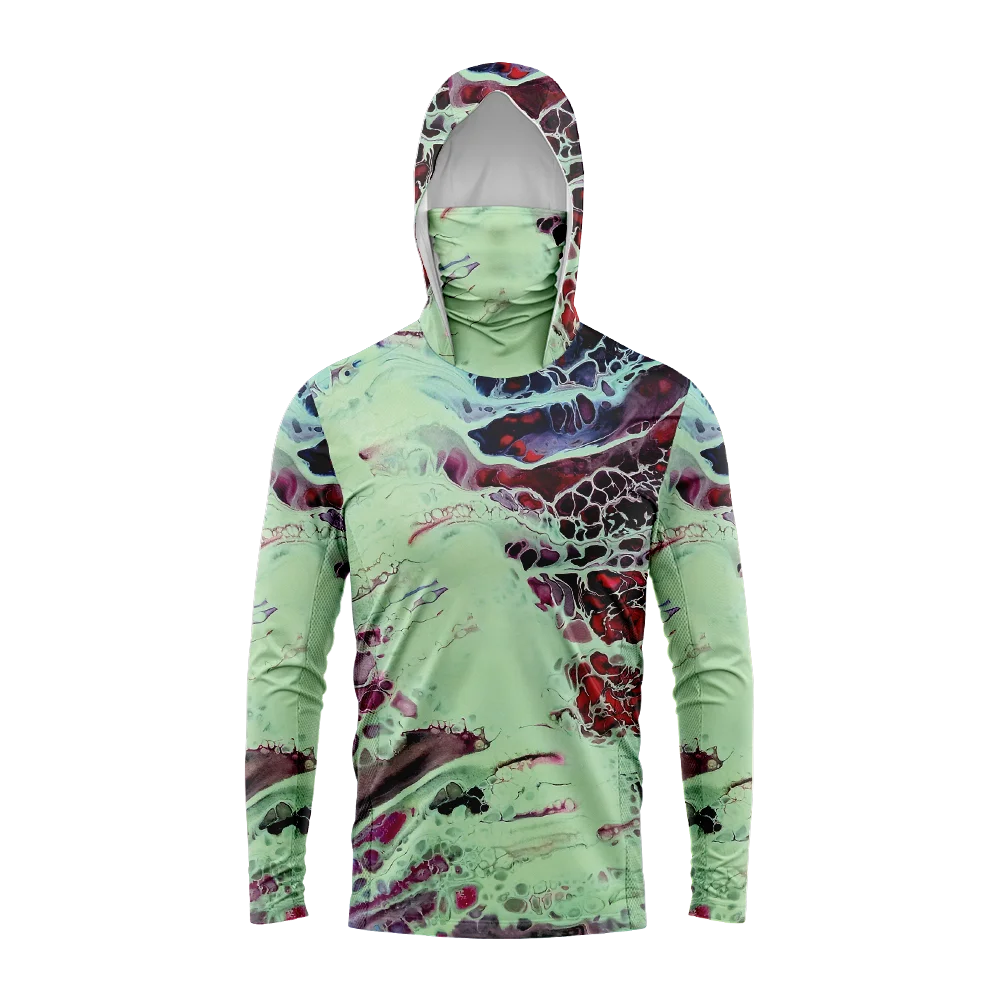 Men's Hooded Fishing Shirt – Long Sleeve UV Protection Performance Fishing Apparel for Outdoor & Angling