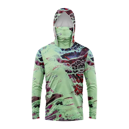 Men's Hooded Fishing Shirt – Long Sleeve UV Protection Performance Fishing Apparel for Outdoor & Angling