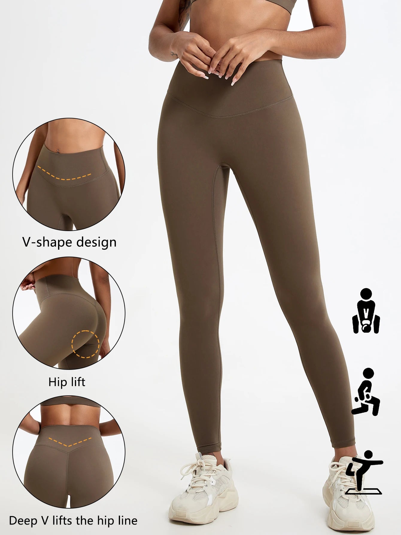 Women’s High Waist Yoga Leggings – Super Soft Gym Running Workout Tights with Push-Up Fit