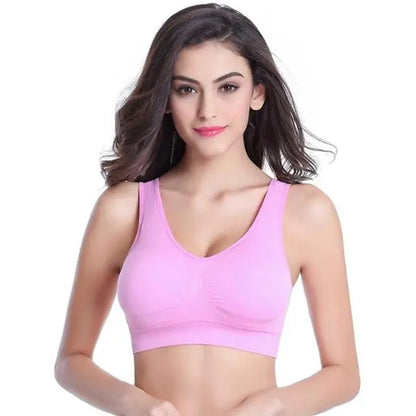 S-7XL Plus Size Wireless Sports Bra – Seamless Non-Wired Adjustable Comfort Bra for Yoga, Fitness & Everyday Wear