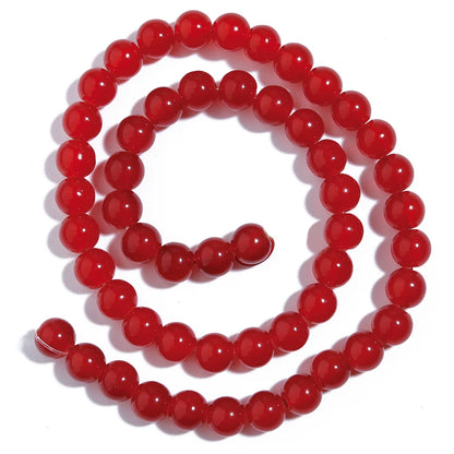 1 brin de perles de verre unies 6/8mm – Perles rondes intercalaires lâches pour la fabrication de bijoux DIY, bracelets faits main, colliers et accessoires d'artisanat