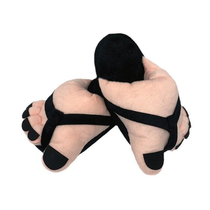 Winter Cotton Slippers for Men and Women, Funny Couple House Slides, Soft Warm Plush Indoor Slippers for Home, Cozy Oversized Feet Slippers for Cold Weather