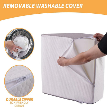 Almohada Elevadora de Piernas – Cuña de Espuma Viscoelástica de 8 Pulgadas para Dormir, para Quienes Duermen de Lado y para Descansar, Cojín de Soporte Ergonómico para Posicionar las Piernas, Confort y Relajación