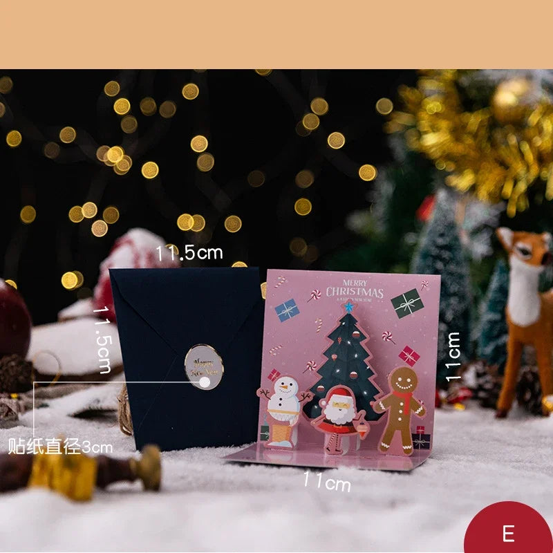 3D Folding Christmas Greeting Card – Merry Christmas & Happy New Year Gift Card for Xmas Party, Navidad & Holiday Decor