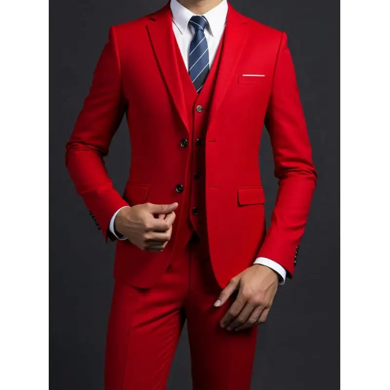 Conjunto de traje de 3 piezas para hombre – Blazer, chaleco y pantalón estilo británico, elegante traje formal de negocios o boda para hombre
