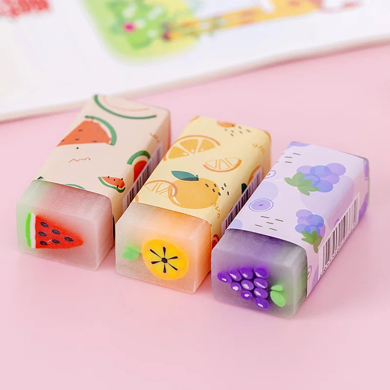 Juego de 12 gomas de borrar de animales bonitos – Borradores de lápiz de dinosaurios, frutas y personajes divertidos para estudiantes, material escolar, accesorios de escritorio, regalos de fiesta y premios