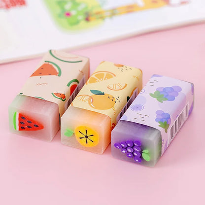 Juego de 12 gomas de borrar de animales bonitos – Borradores de lápiz de dinosaurios, frutas y personajes divertidos para estudiantes, material escolar, accesorios de escritorio, regalos de fiesta y premios