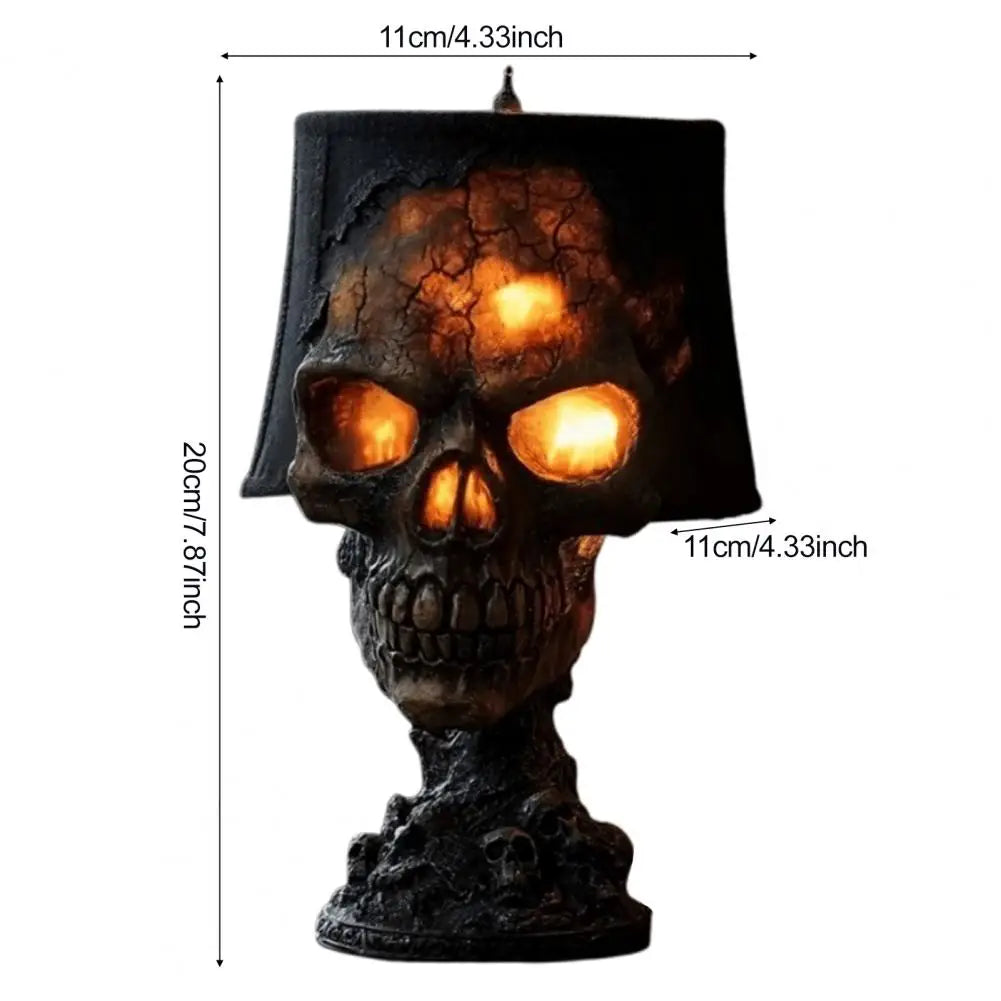 Halloween Lava Stone Skull Lamp – Spooky LED Desk Light for Mantel, Room & Halloween Party Decor, Unique Gothic Home Accent