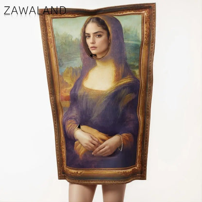 Mona Lisa & The Scream Mural Cosplay Costume – Funny Sponge Suit for Adults, Boys & Girls, Halloween, Carnival, Party & Dress-Up
