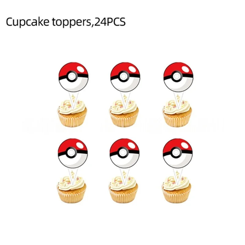 Pokémon Pokéball Birthday Decorations Tableware Set – Paper Plates, Cups & Napkins Party Supplies for Kids, Girls & Boys Birthday Celebration