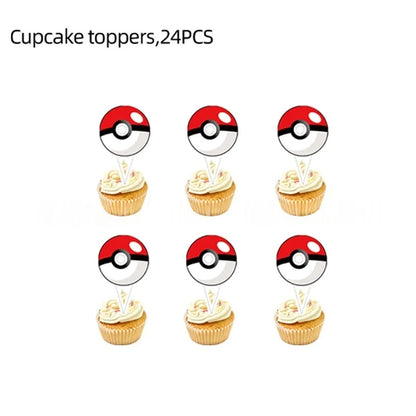 Pokémon Pokéball Birthday Decorations Tableware Set – Paper Plates, Cups & Napkins Party Supplies for Kids, Girls & Boys Birthday Celebration