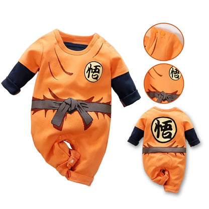 Anime-Inspired Baby Cosplay Romper – Vegeta, Krillin & Roshi Training Outfit for Newborns & Infants, Halloween Cartoon Costume Jumpsuit