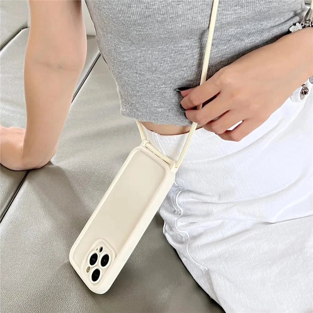 Funda Cruzada para Teléfono con Cordón Ajustable – Cubierta Protectora Suave para iPhone 17, 16, 16E, 15, 14, 13, 12, 11, X, XS, 8 Plus y SE 2022, Funda para Teléfono de Hombro con Manos Libres