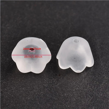 50 à 200 perles de fleurs en acrylique transparent – Perles tulipe et muguet pour la fabrication de bijoux, bracelets, colliers et projets d'artisanat