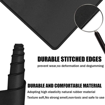 Large Gaming Mouse Pad with Green Grid Cutting Mat Design – Extended Anti-Slip Desk Mat with Stitched Edges for Keyboard, Gaming & Home Office