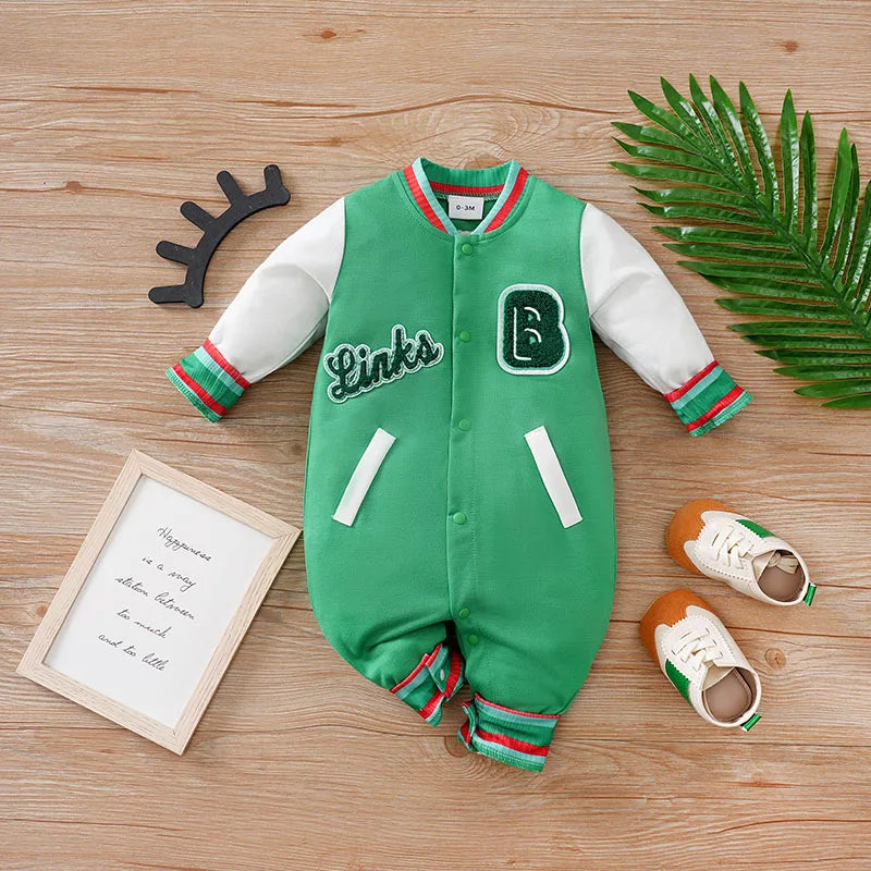 0-18M Baby Short Sleeve Jumpsuit – Soft & Comfortable Embroidered Letter Romper for Boys & Girls, Casual Summer Newborn Outfit