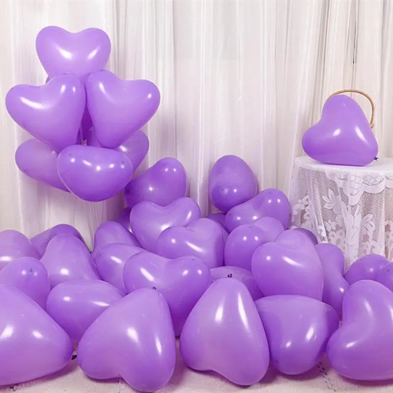 12-Inch Heart Balloons – Love Helium Balloons for Weddings, Birthdays, Valentine's & Party Decor