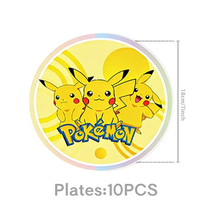 Pokémon Birthday Party Supplies Set – Paper Plates, Cups, Napkins, Tablecloth, Gift Bag Fillers & Guest Favors for Pikachu Party & Baby Shower
